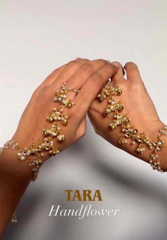 Kundan Pearl Flower Hathphool