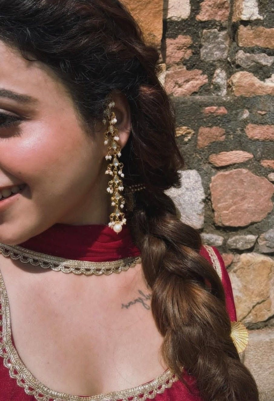 Makkhi Kundan Earrings for Girls and Women