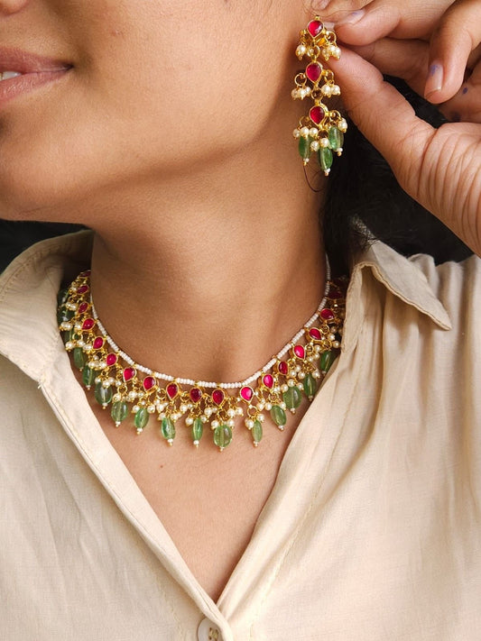 Pachi Kundan Necklace Set
