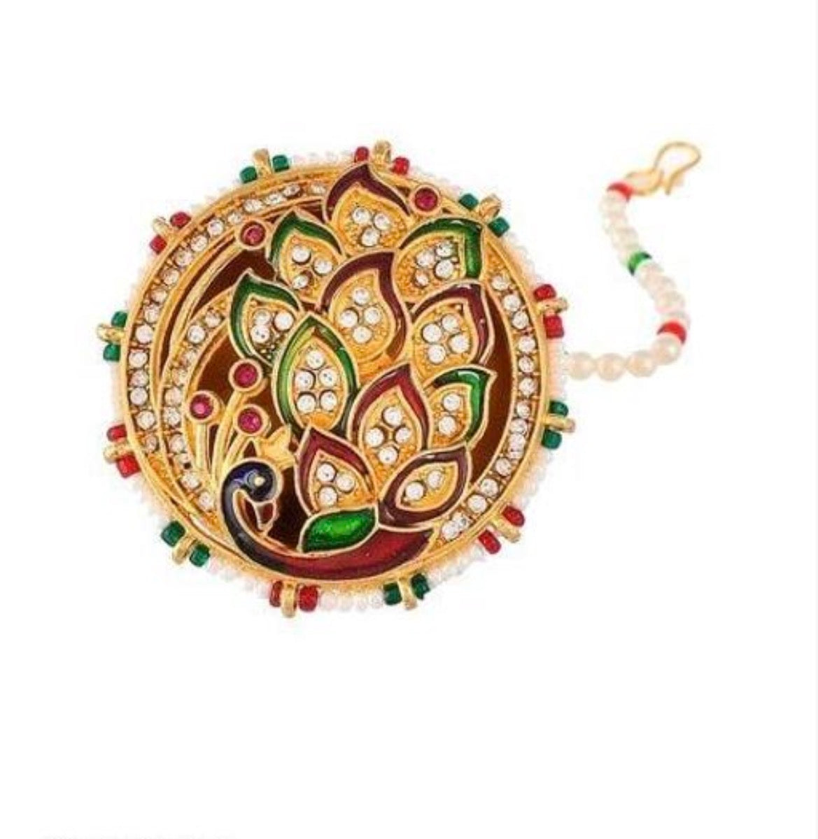 Meenakari Peacock Rajputi Borla
