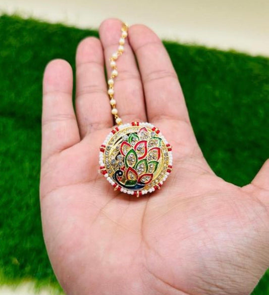 Meenakari Peacock Rajputi Borla