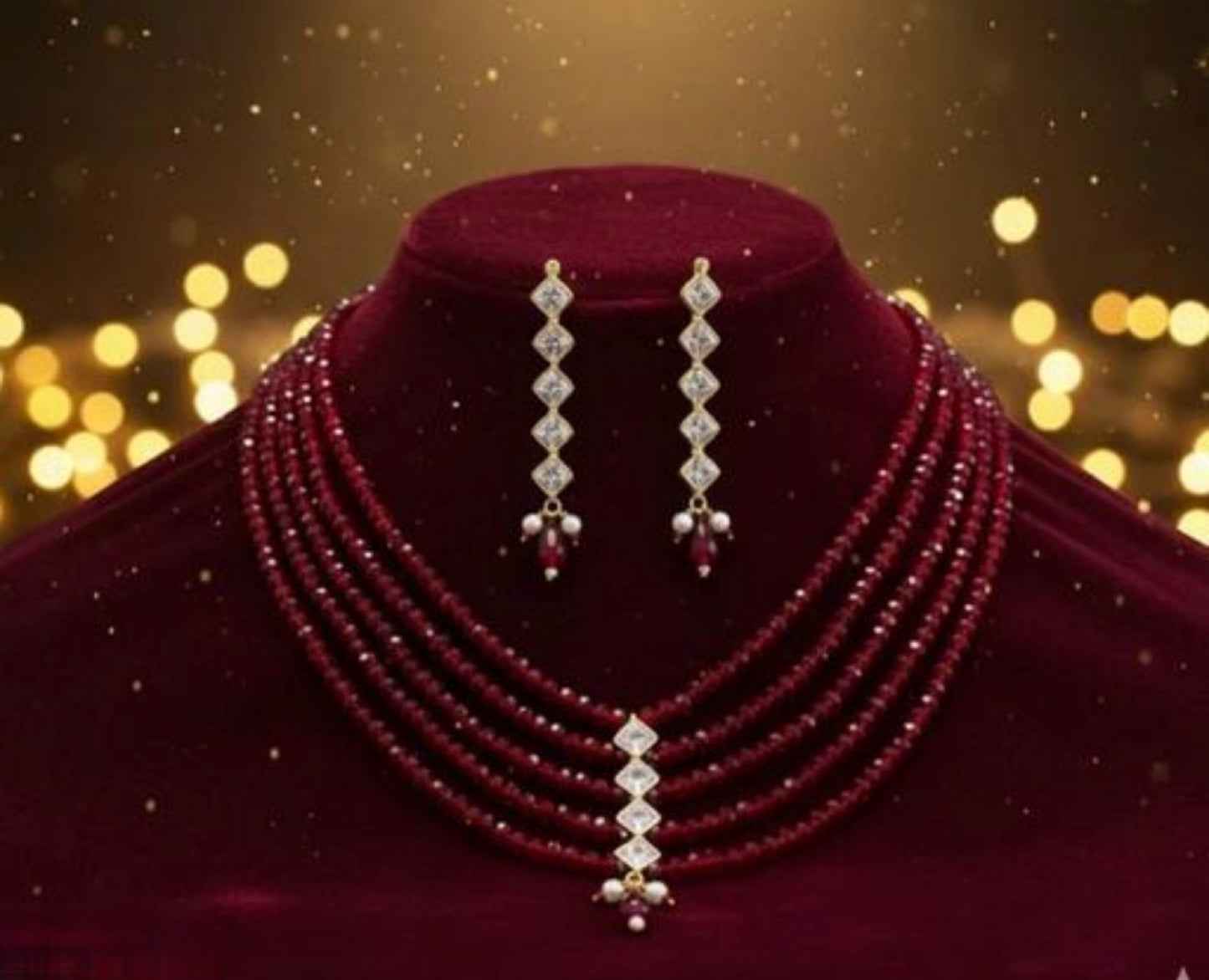 Pearl Choker Hydro Set With Earrings