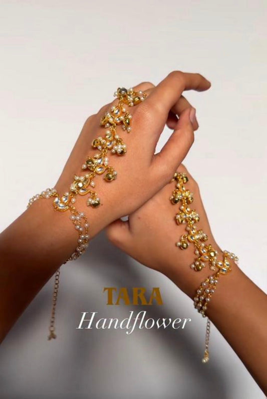Kundan Pearl Flower Hathphool