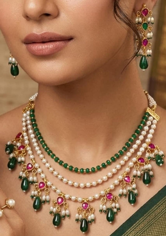 Pachi Kundan Necklace Set