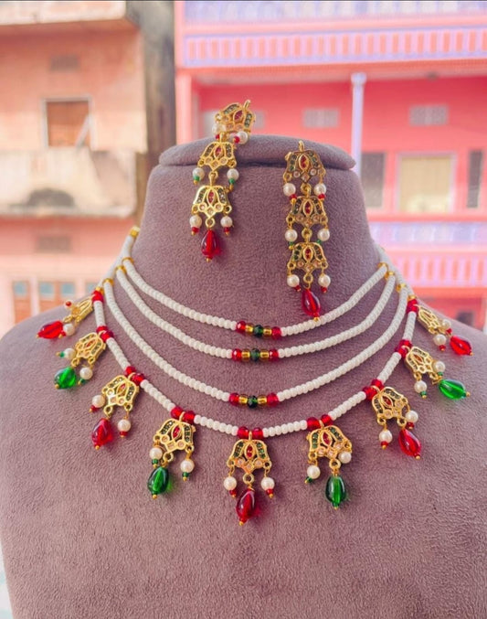 Multilayer Patri Necklace Set With earrings