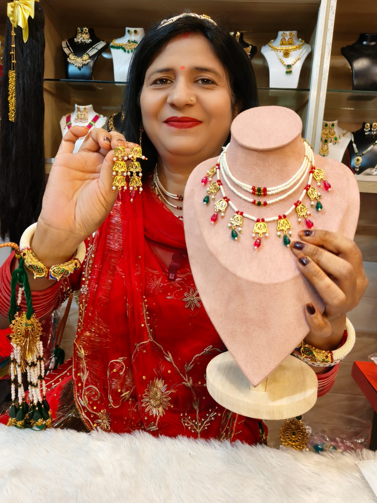 Multilayer Patri Necklace Set With earrings