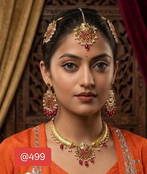 Rajwadi Hasli Jewellery Combo Set