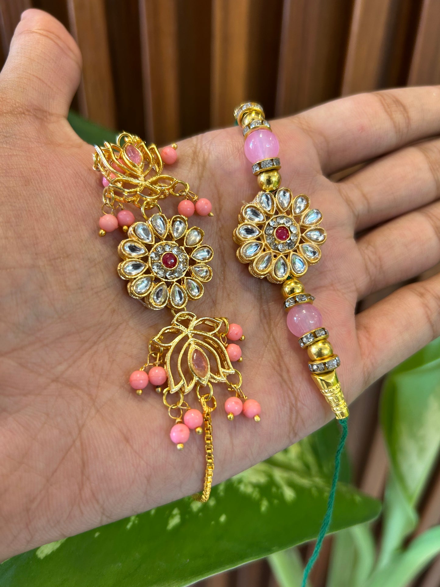 Golden Lotus Rakhi Set
