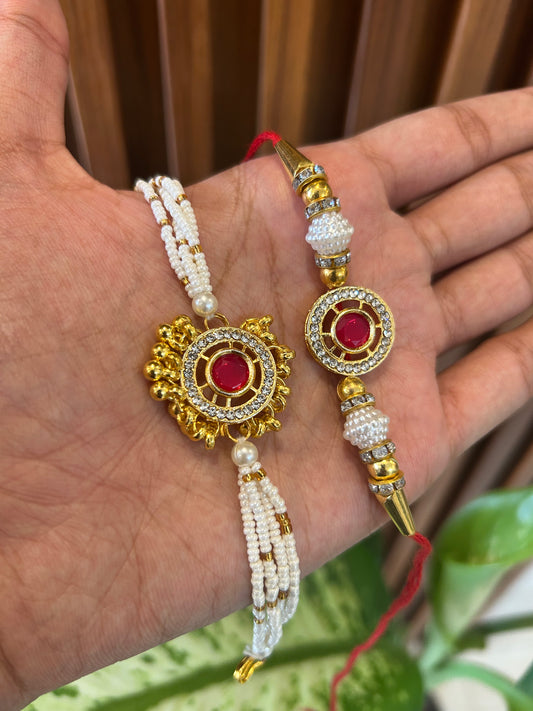 Ethnic Kundan Rakhi Set 🪷🪞