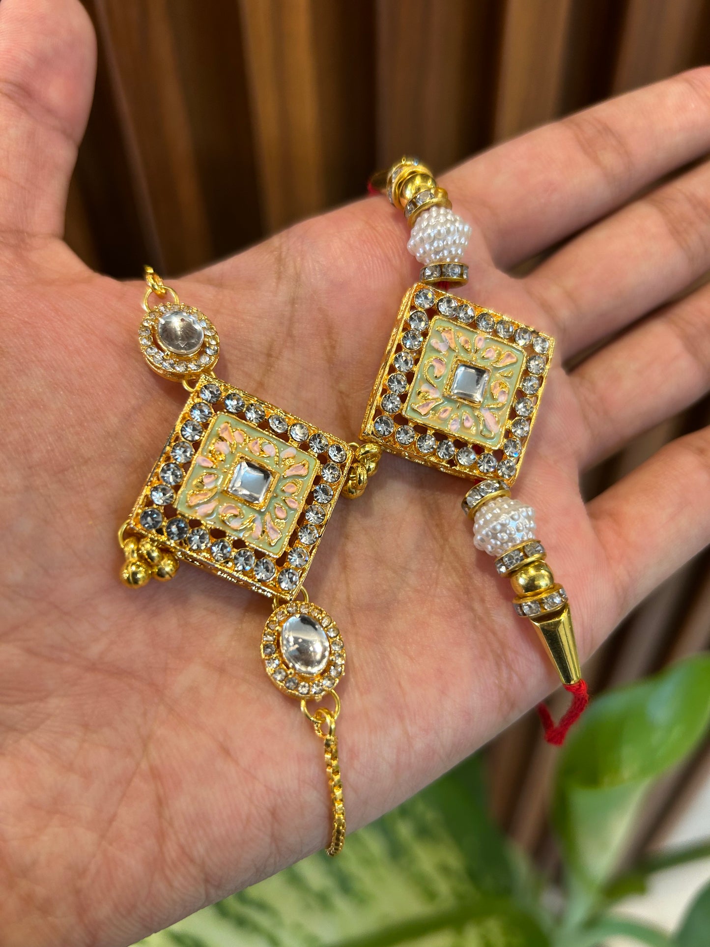 Enamelled Kundan Rakhi Set ✨