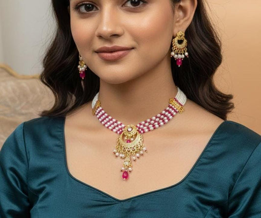 Ad Choker set With Earrings