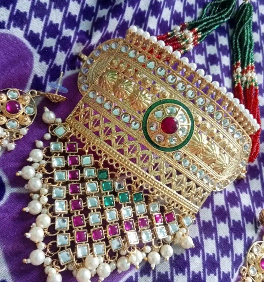 Rajputi Golden Aad Jewellery Set