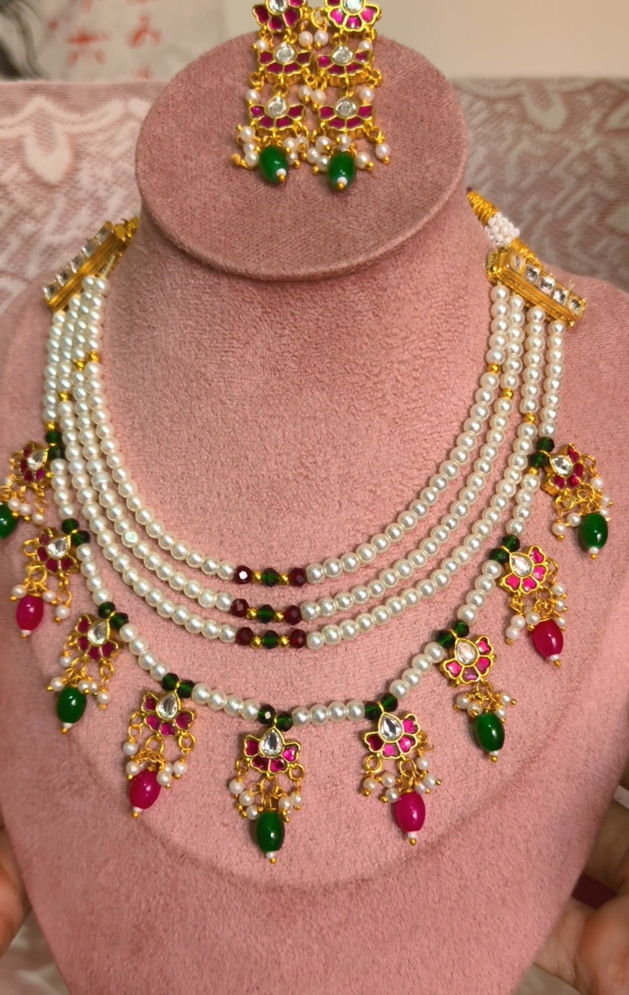 Original Pachi Kundan Necklace Set With Earrings