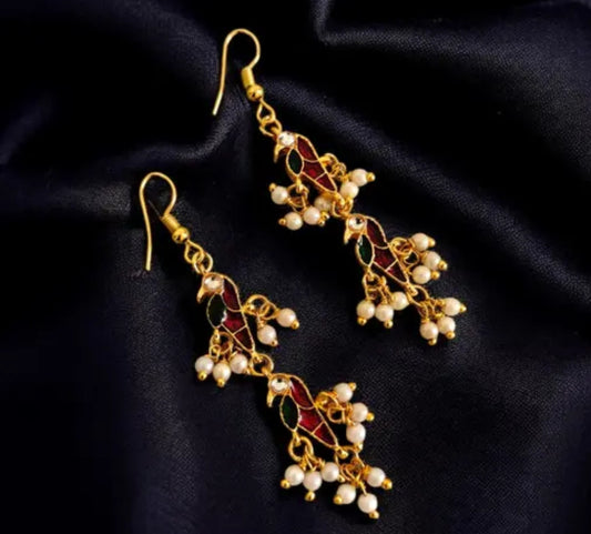 Bird kundan earings