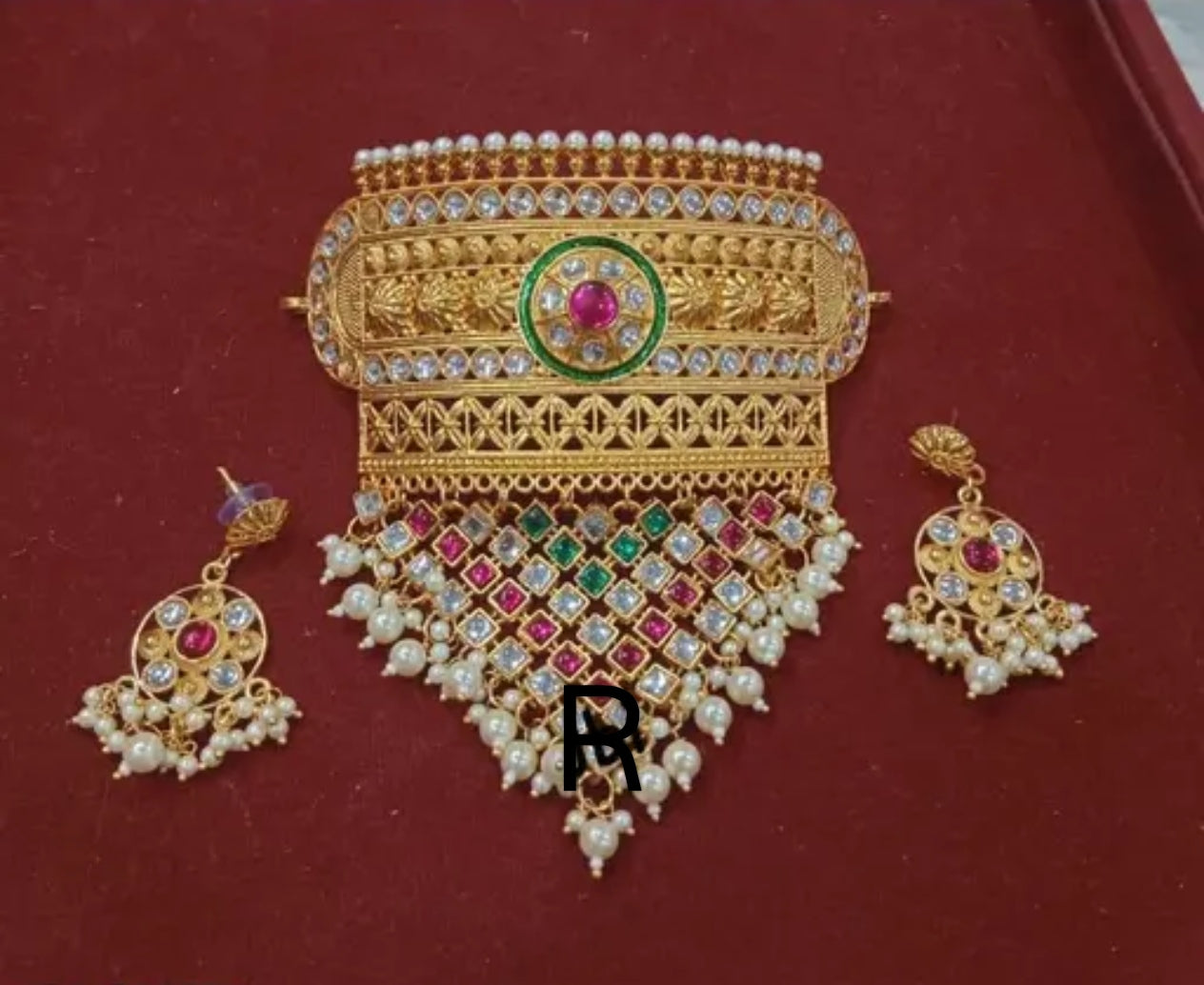 Rajputi Golden Aad Jewellery Set