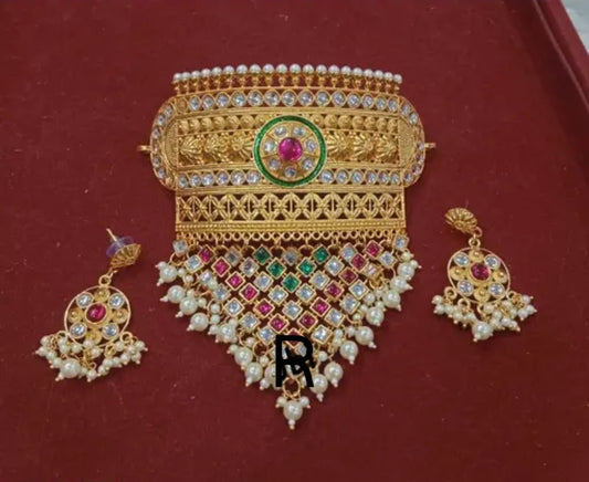 Rajputi Golden Aad Jewellery Set