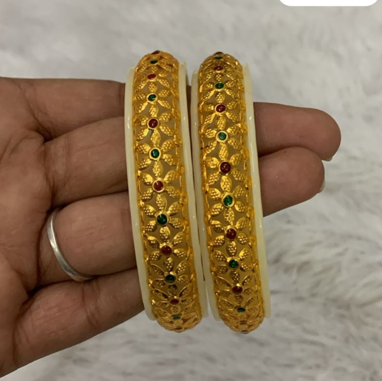 Gold plated Stone studed Bangles 🥰