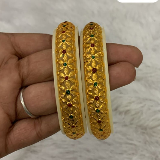 Gold plated Stone studed Bangles 🥰