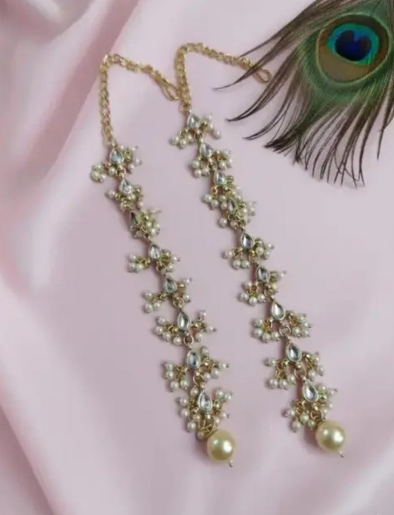 Kundan long earrings